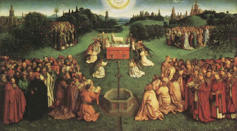 Jan Van Eyck Adoration fo the Mystic Lamb,from the Ghent Altarpiece Sweden oil painting art